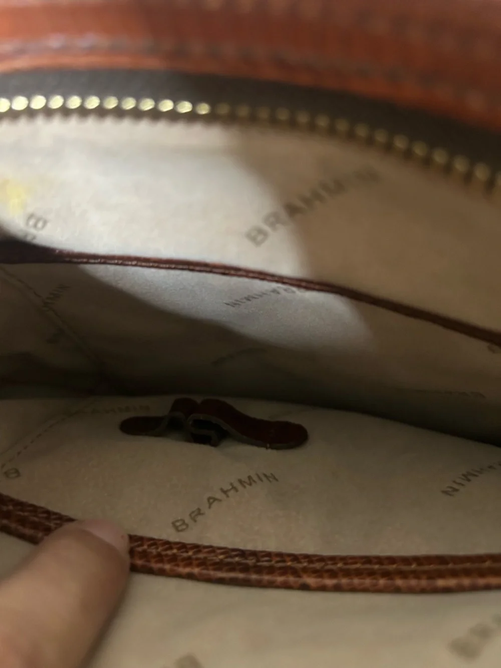 Brahmin Leather Crossbody Bag‎ in Brown Casual Western Festival Rustic Rodeo